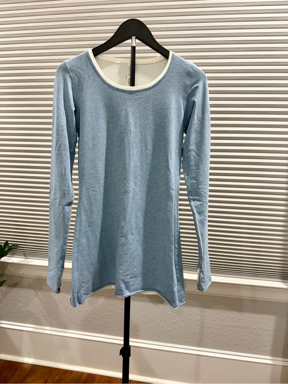 Lululemon Light Blue Long-Sleeve Layered Scoop Neck Women's Top